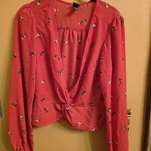 Wild Fable Red Floral Blouse